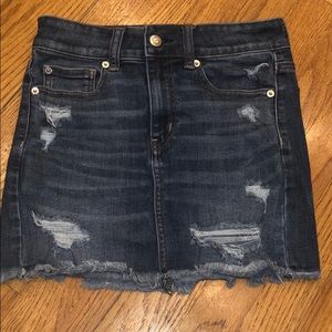 American Eagle Ripped Jean Skirt